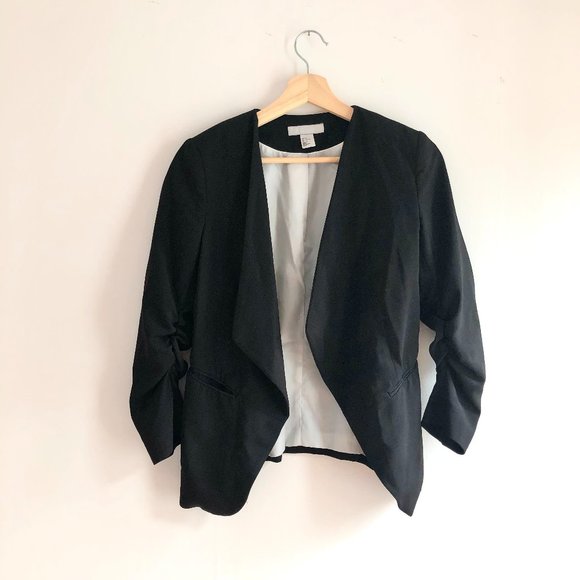 H&M Fitted 3/4 Sleeve Semi Cropped Blazer - Picture 1 of 4